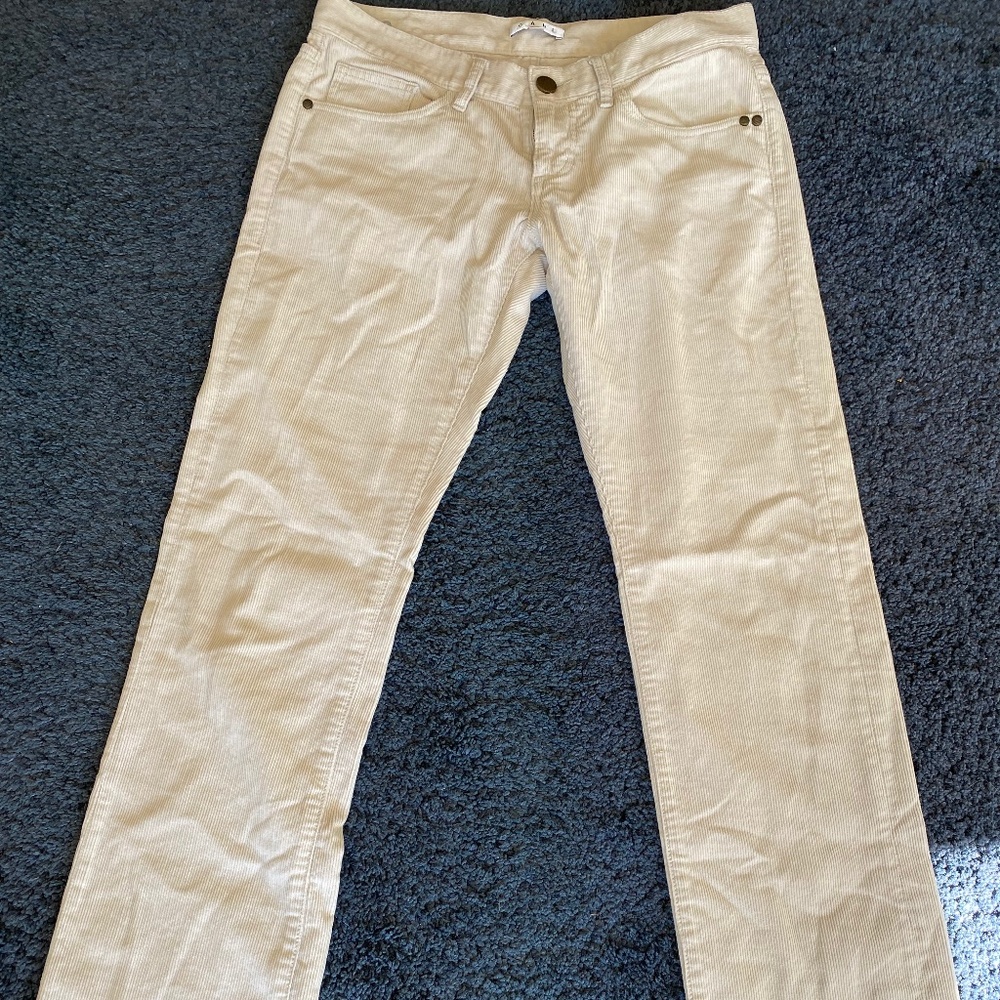 Cabi size 6 white corduroy's